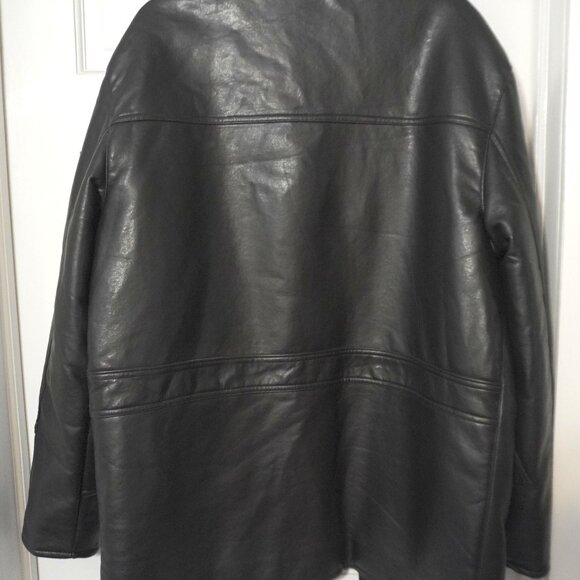 GV Emporio Handmade in Italy Black Leather Jacket Sz L - Picture 3 of 7